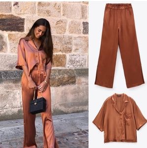 Zara 2 pieces satin pajamas set